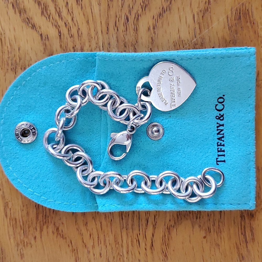 Tiffany bracelet with return to Tiffany heart lock bracelet.  Size 7 1/2 inches
